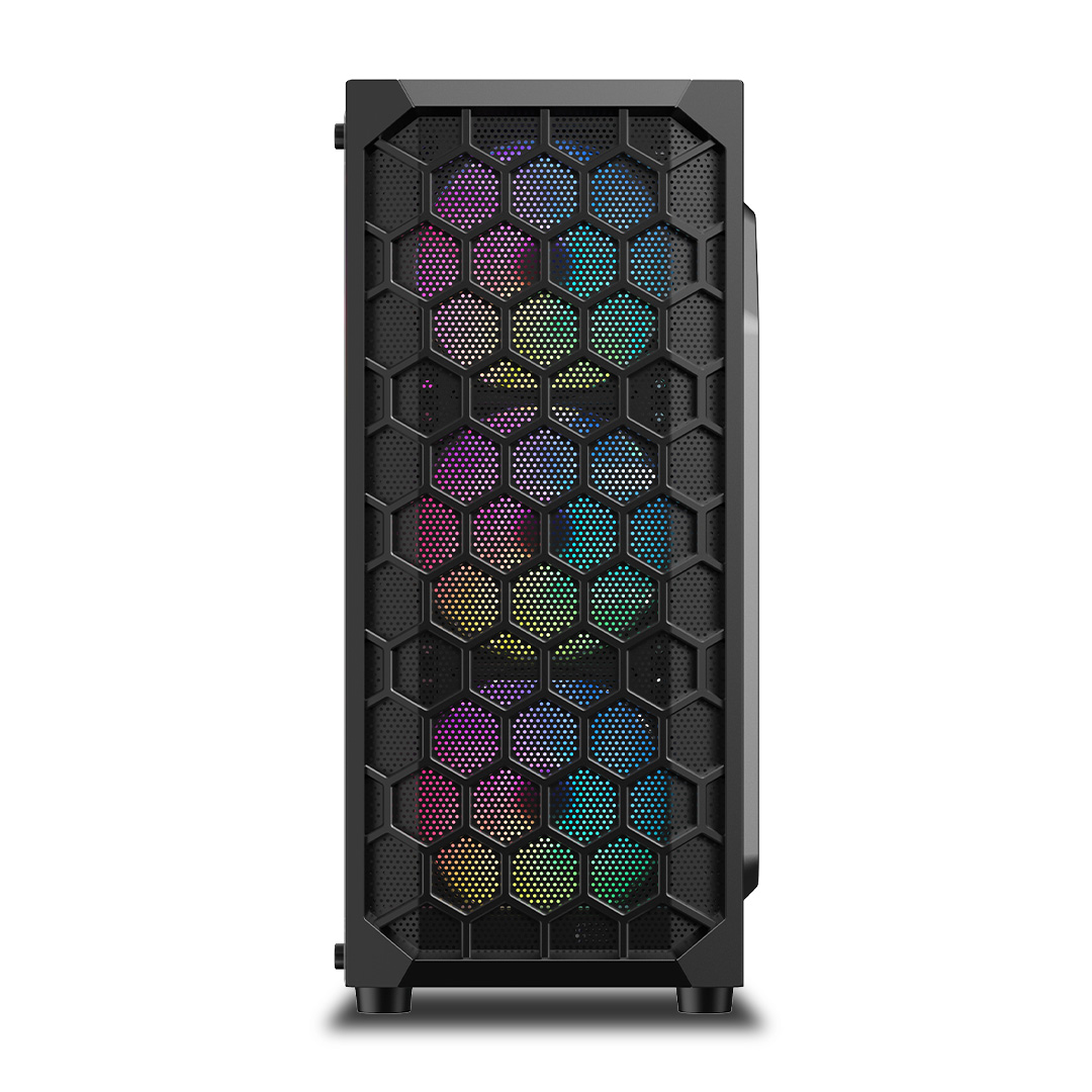 Ant Esports Elite 1120 Mid Tower ATX/Micro-ATX/ITX Black Cabinet 4x120mm Static RGB Fans