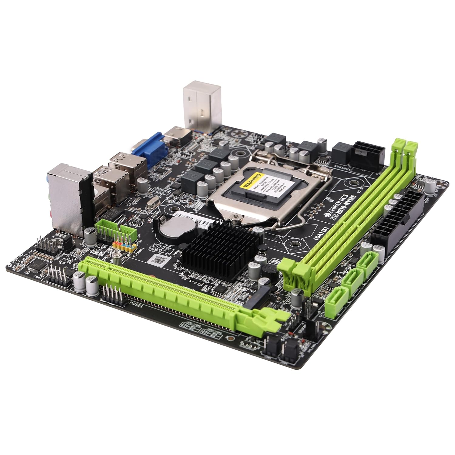 ZEBRONICS H310 D4M2 Micro-ATX Motherboard for LGA 1151 Socket, Supports Intel 8th & 9th Generation Processors, NVMe M.2 Slot, 5.1 Audio, DDR4 2666 MHz, Ports (RJ45 | SATA | USB 3.0 | HDMI | DP)