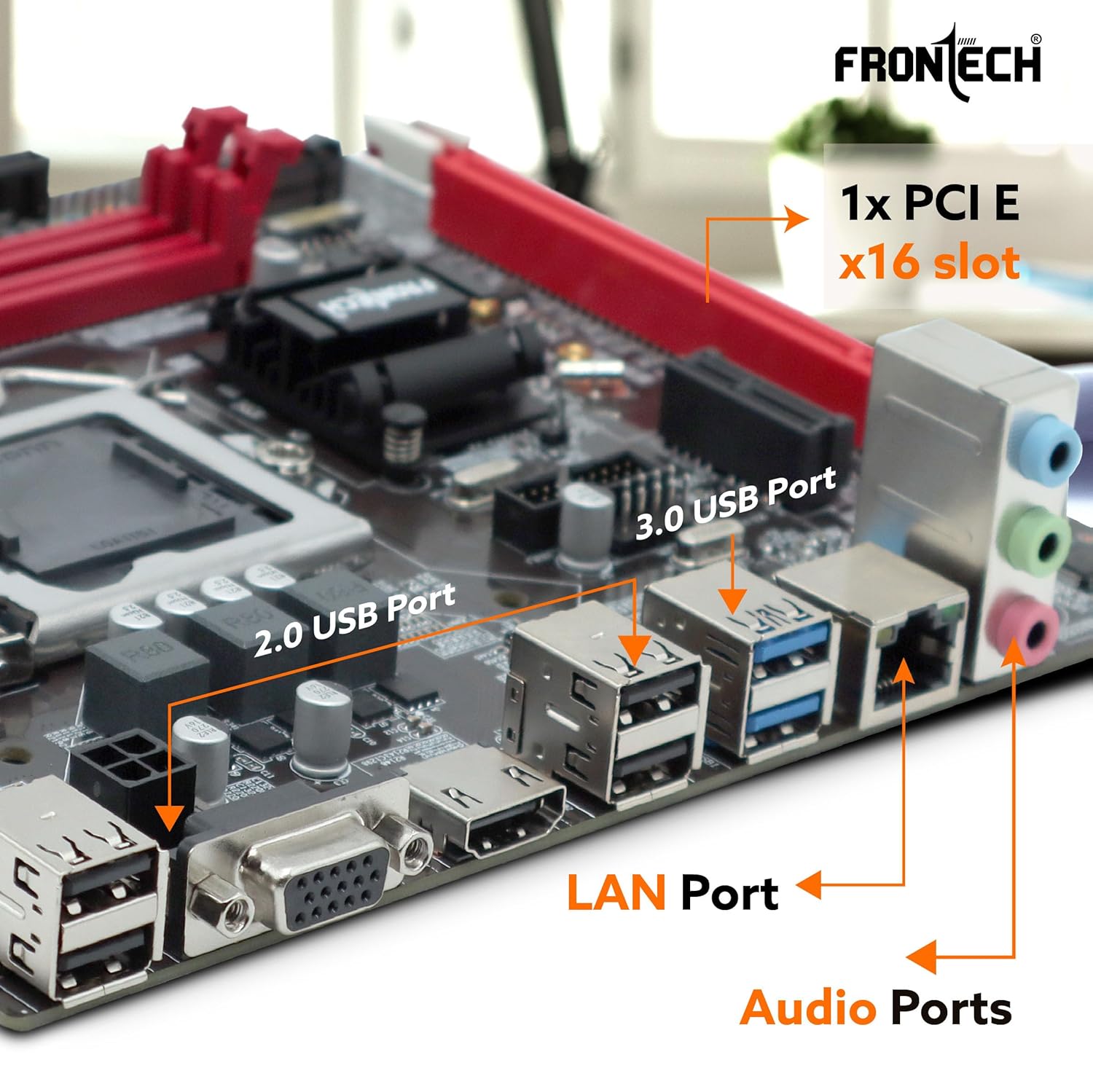FRONTECH H110 Chipset Motherboard with 2xDDR4 RAM Slots LGA1151 Supports 6/7/8th (SKYlake), 14nm CPUs Processors | 2xUSB 3.0, 4xUSB 2.0 | 4xSATA Slots | NVME Slots, 1xPCIEX16, 1xHDMI, 1xVGA (FT-0475)