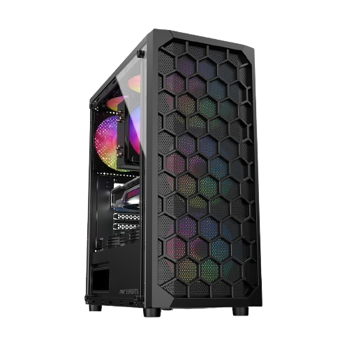 Ant Esports Elite 1120 Mid Tower ATX/Micro-ATX/ITX Black Cabinet 4x120mm Static RGB Fans