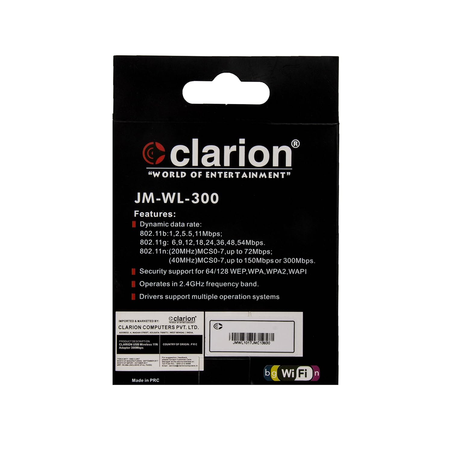 Clarion JM-WL-300 Wireless Adaptor for Desktop/Laptop