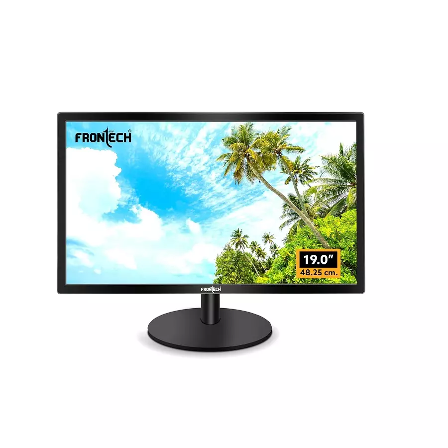 FRONTECH 19 Inch (48.25 Cm) LED Monitor with Supporting HDMI & VGA Input, HD 1440x900 Pixels, 16:10 Aspect Ratio, Slim Design & Wall Mountable, Black (MON-0071)