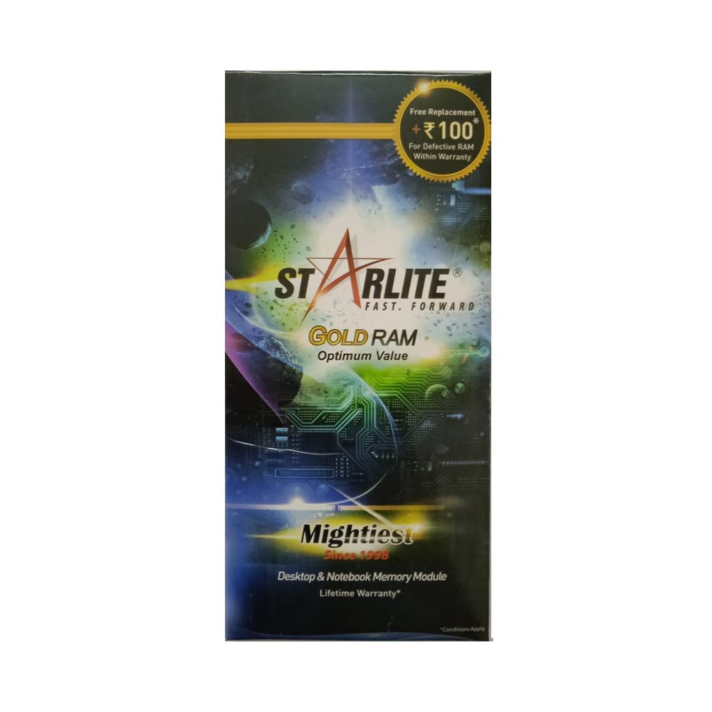 STARLITE Gold 4GB DDR3 PC1600 RAM for Desktop (Black)